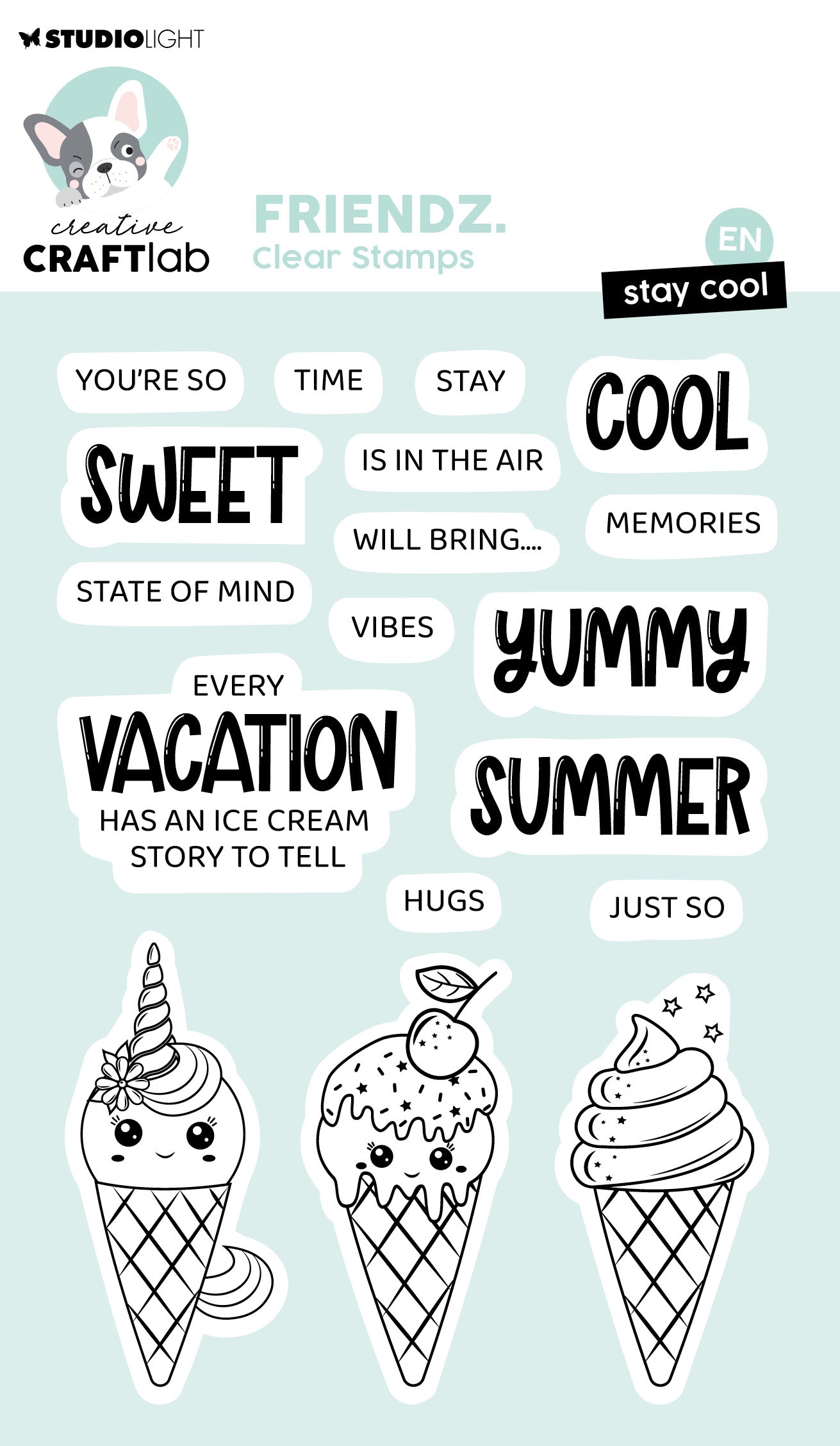 CCL Clear Stamp Stay Cool Friendz 18 PC