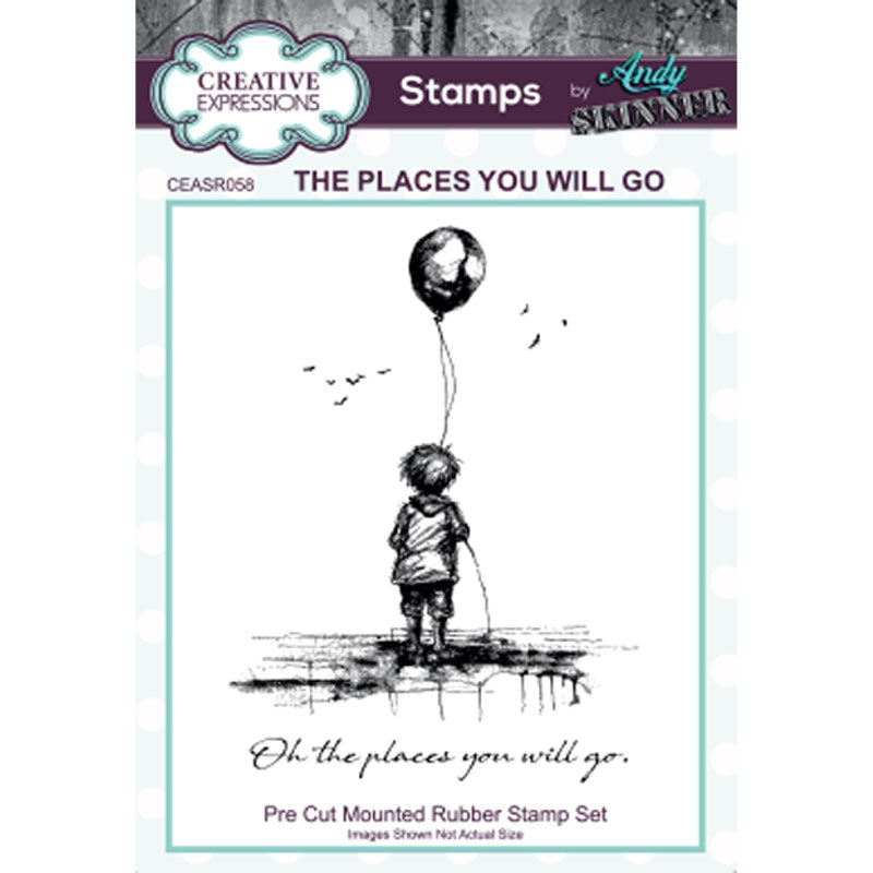 Creative Expressions Andy Skinner The Places You Will Go 3.5 in x 5.25 in Pre Cut Rubber Stamp