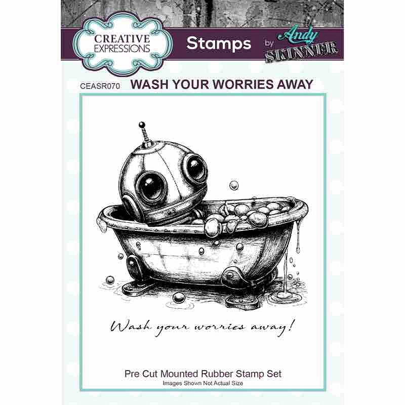 Creative Expressions Andy Skinner Botology Wash Your Worries Away Pre Cut Rubber Stamp