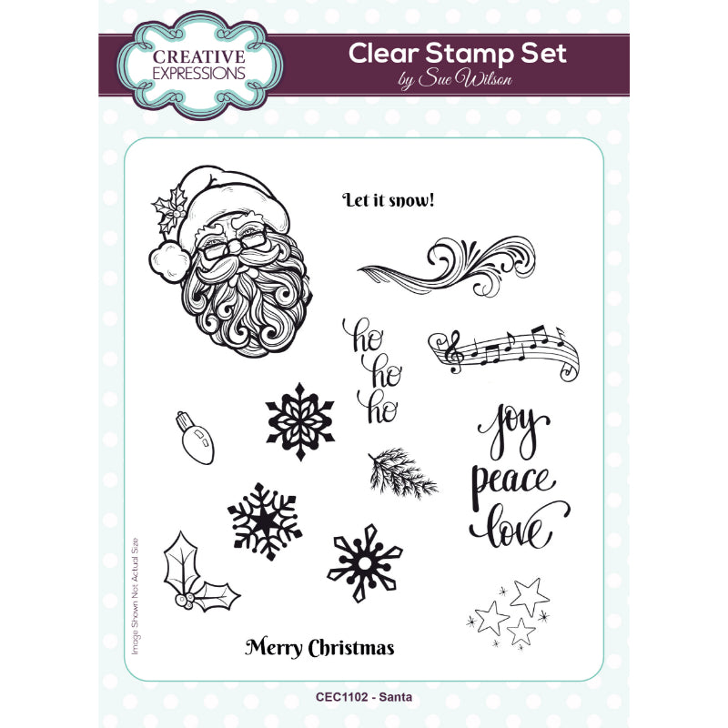 Creative Expressions Santa 6 in x 8 in Clear Stamp Set