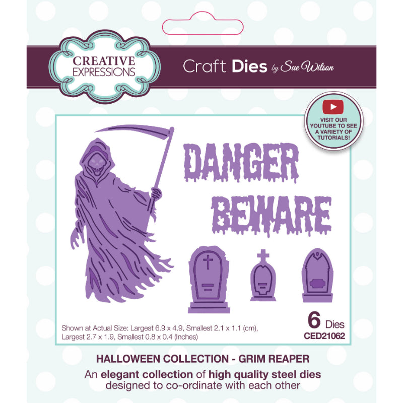 Creative Expressions Sue Wilson Halloween Grim Reaper Craft Die