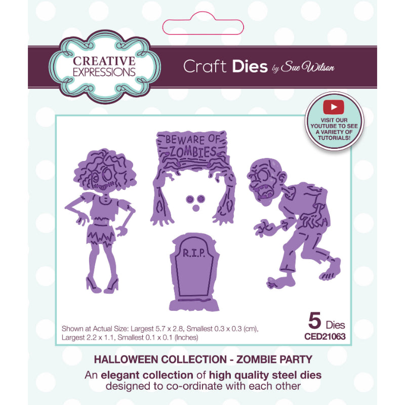Creative Expressions Sue Wilson Halloween Zombie Party Craft Die