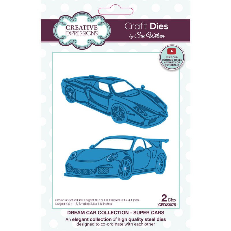 Creative Expressions Sue Wilson Dream Car Collection Super Cars Craft Die