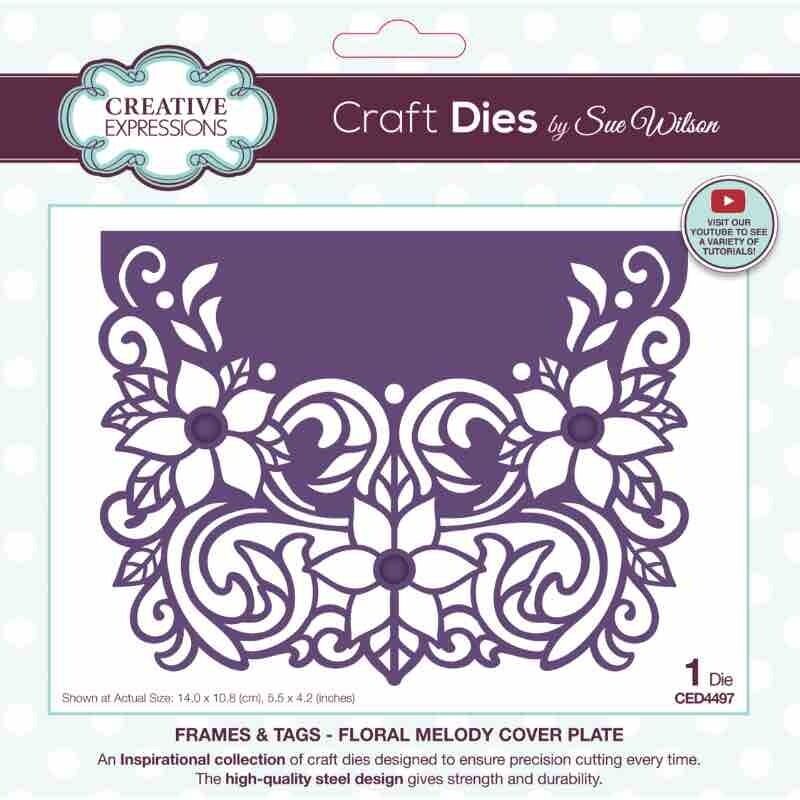 Creative Expressions Sue Wilson Frames & Tags Floral Melody Cover Plate  Craft Die