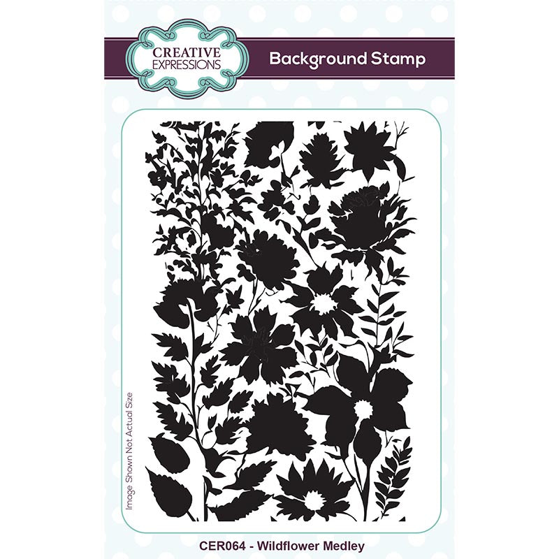 Creative Expressions Wildflower Medley 5 1/2 in x 3 3/4 in Pre-Cut Rubber Stamp