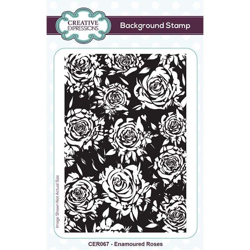 Creative Expressions Enamoured Roses 5 1/2 in x 3 3/4 in Pre-Cut Rubber Stamp