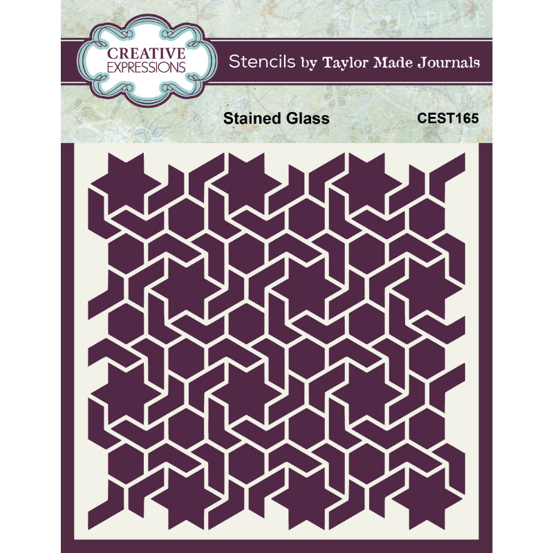 Creative Expressions Taylor Made Journals Stained Glass 6 in x 6 in Stencil