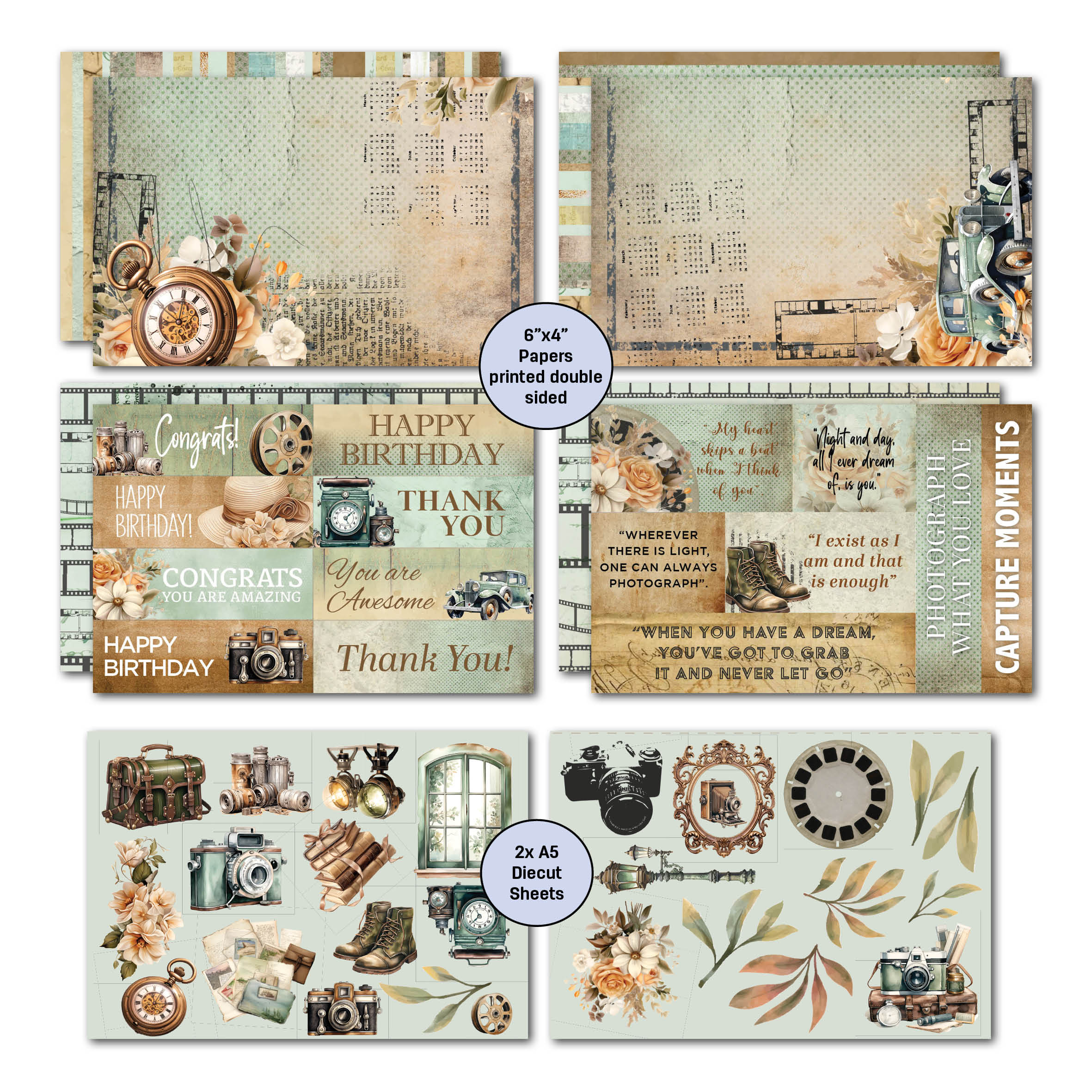 3Quarter Designs Captured Moments 6x4 Card Pack