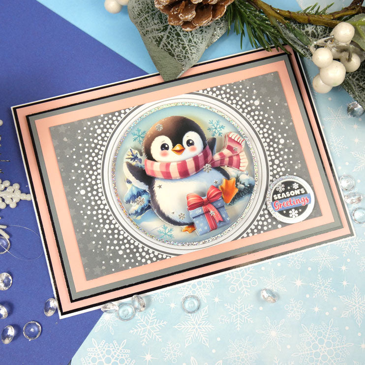 Delightful Penguins Decoupage Card Kit