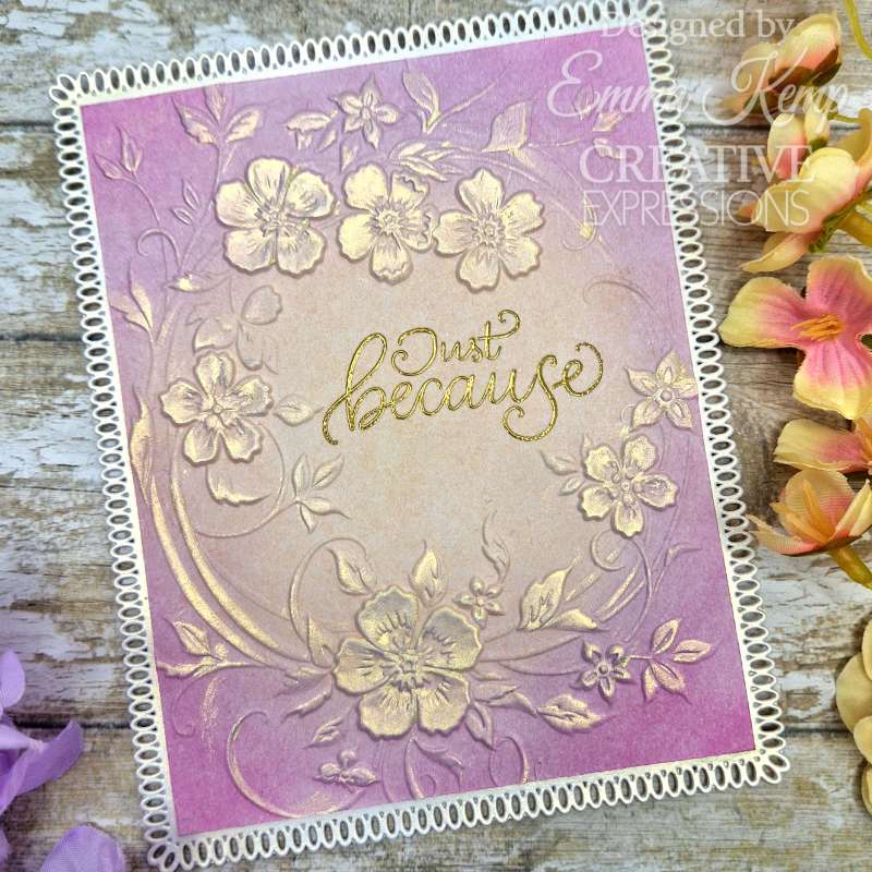 Creative Expressions Blossom Wreath 5 in x 7 in 3D Embossing Folder