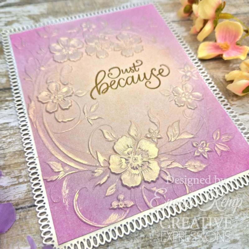 Creative Expressions Blossom Wreath 5 in x 7 in 3D Embossing Folder