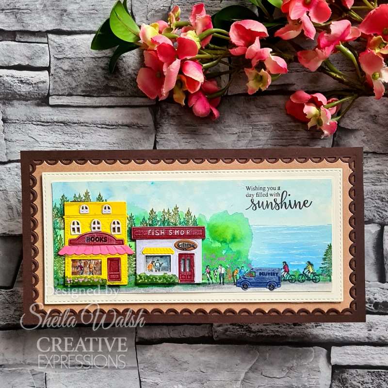 Creative Expressions Sue Wilson Village Scenes 4 in x 6 in Stamp Set