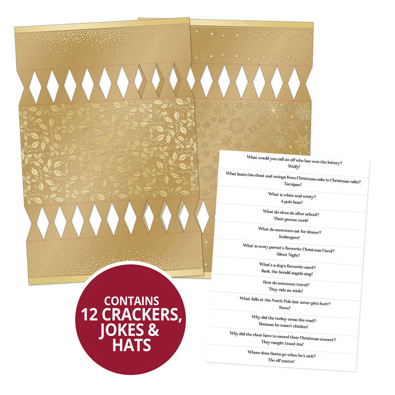 Luxury Christmas Crackers - Glistening Gold