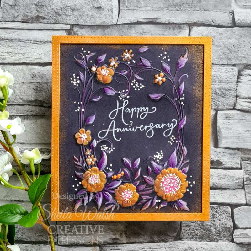 Creative Expressions Floral Symphony 5 in x 7 in 3D Embossing Folder