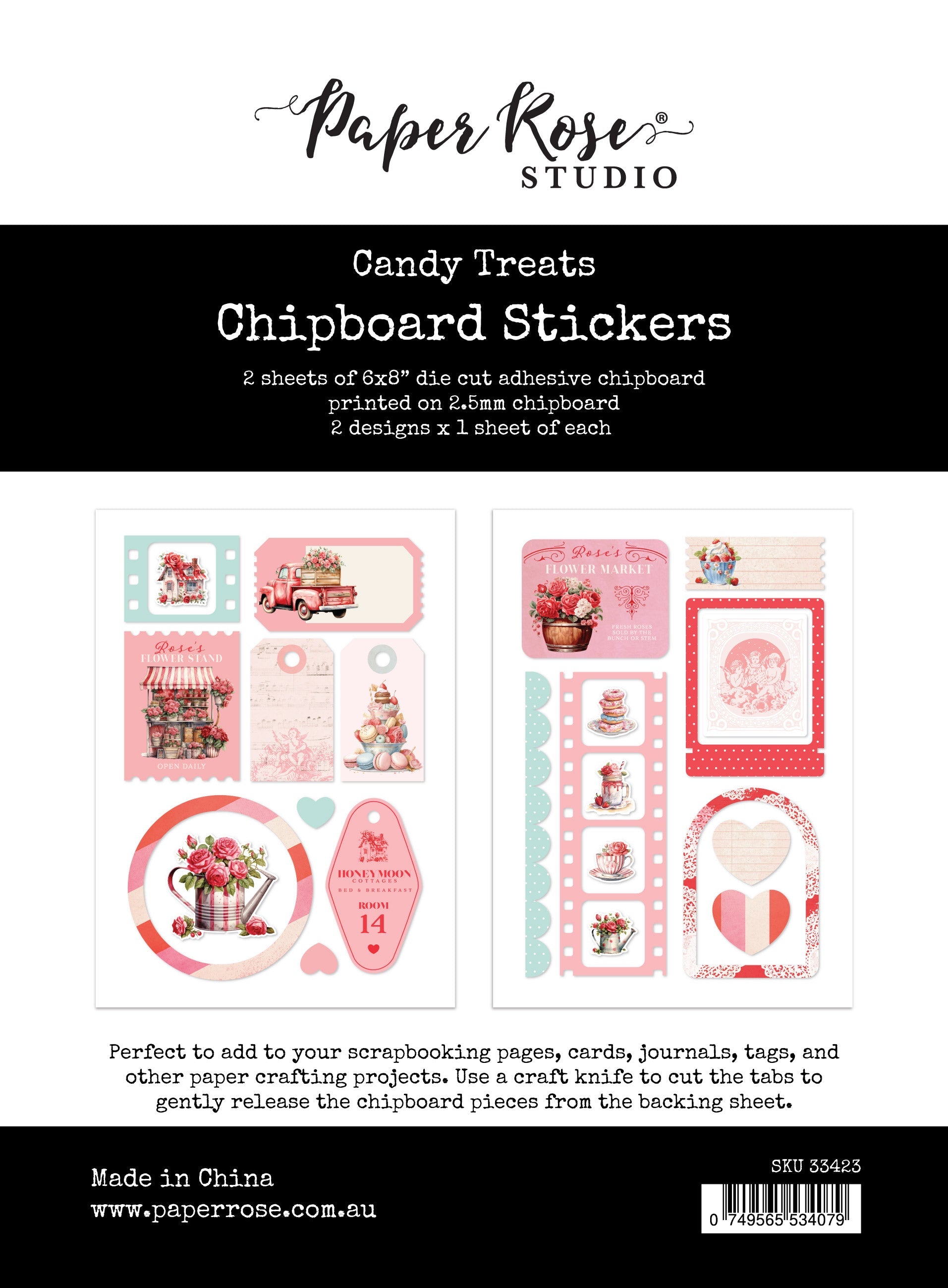 Candy Treats 6x8 Chipboard Sticker Pack 33423