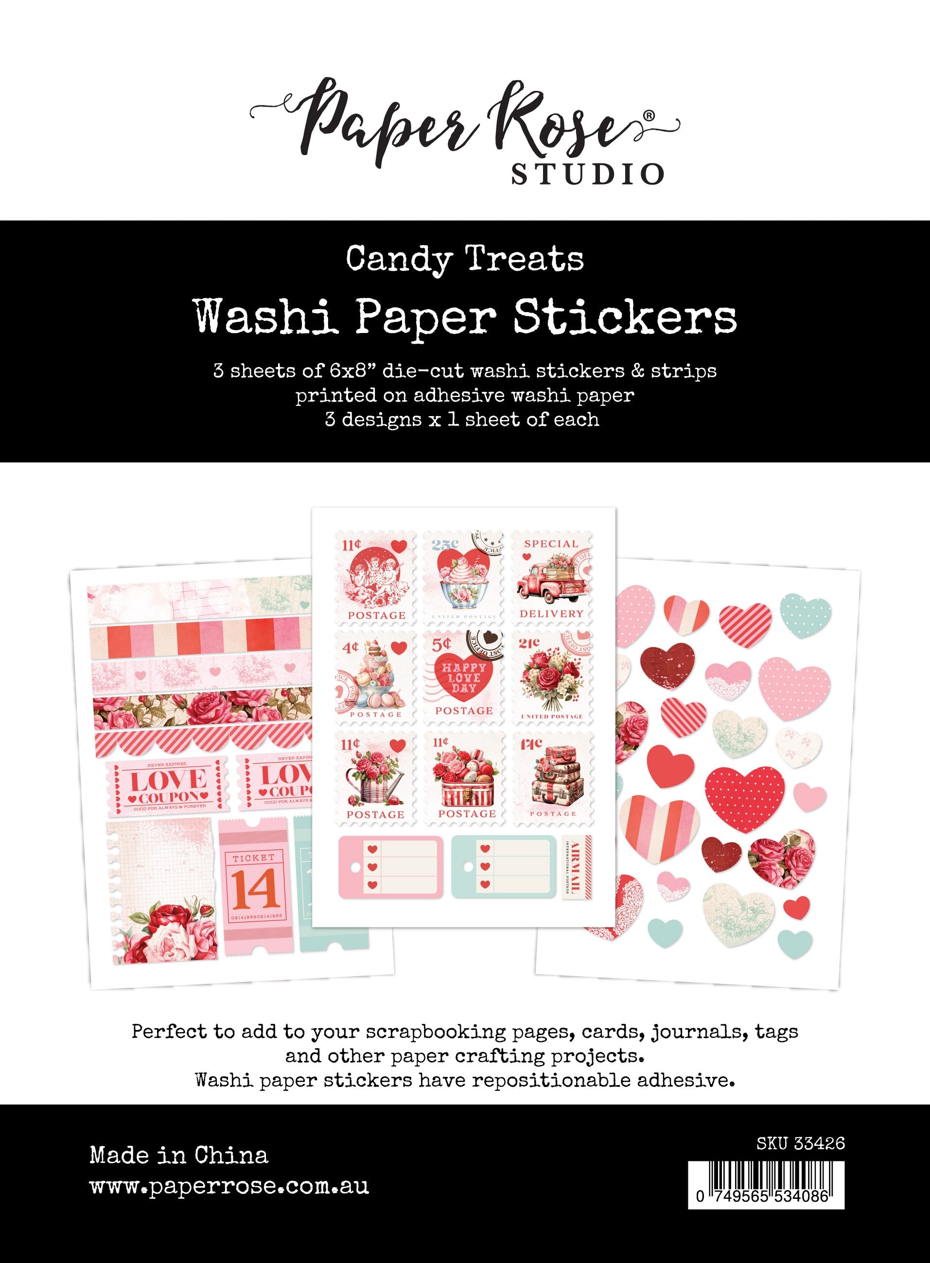 Candy Treats 6x8 Washi Paper Sticker Pack 33426