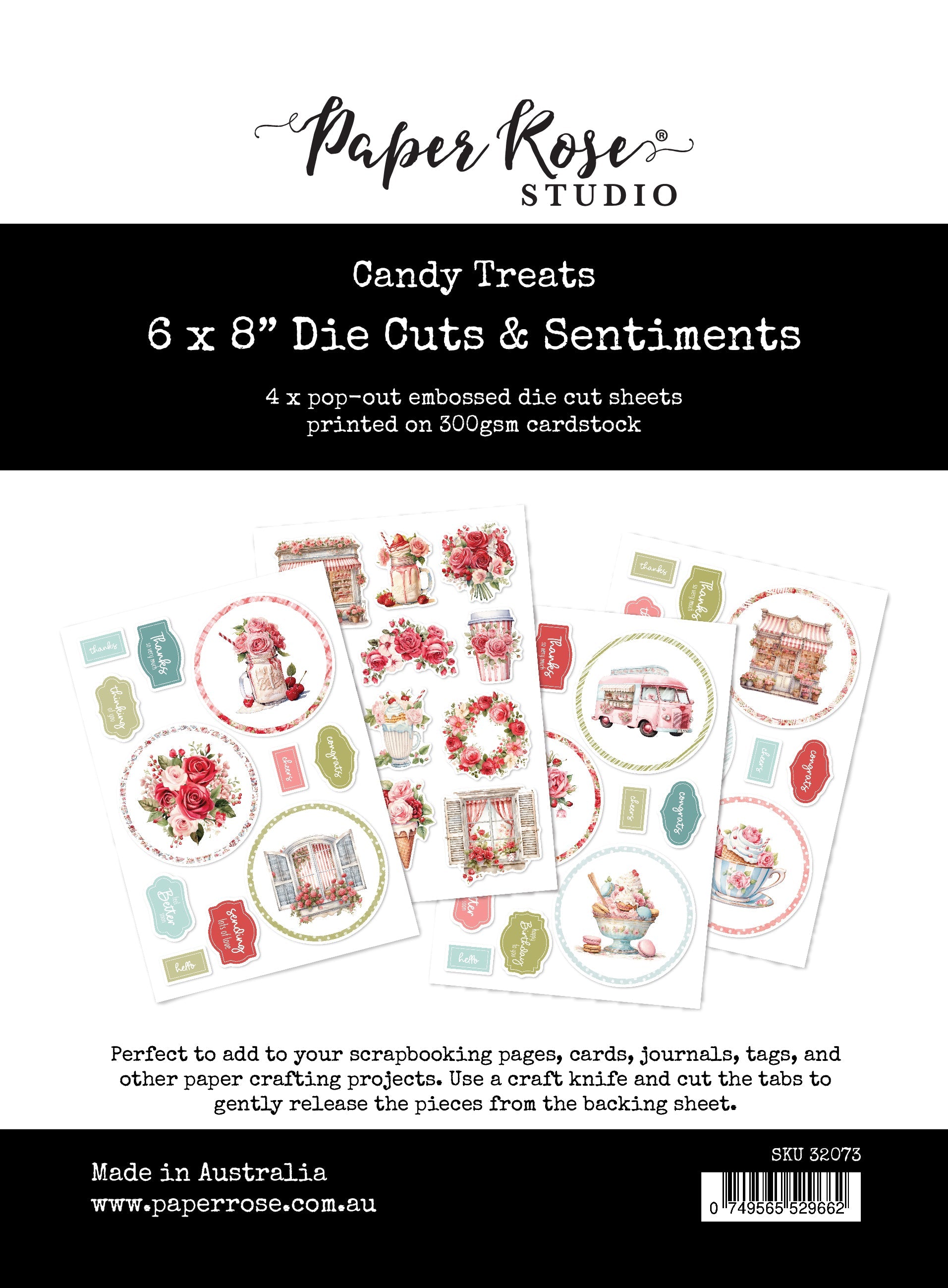 Candy Treats 6x8" Die Cuts & Sentiments 32073