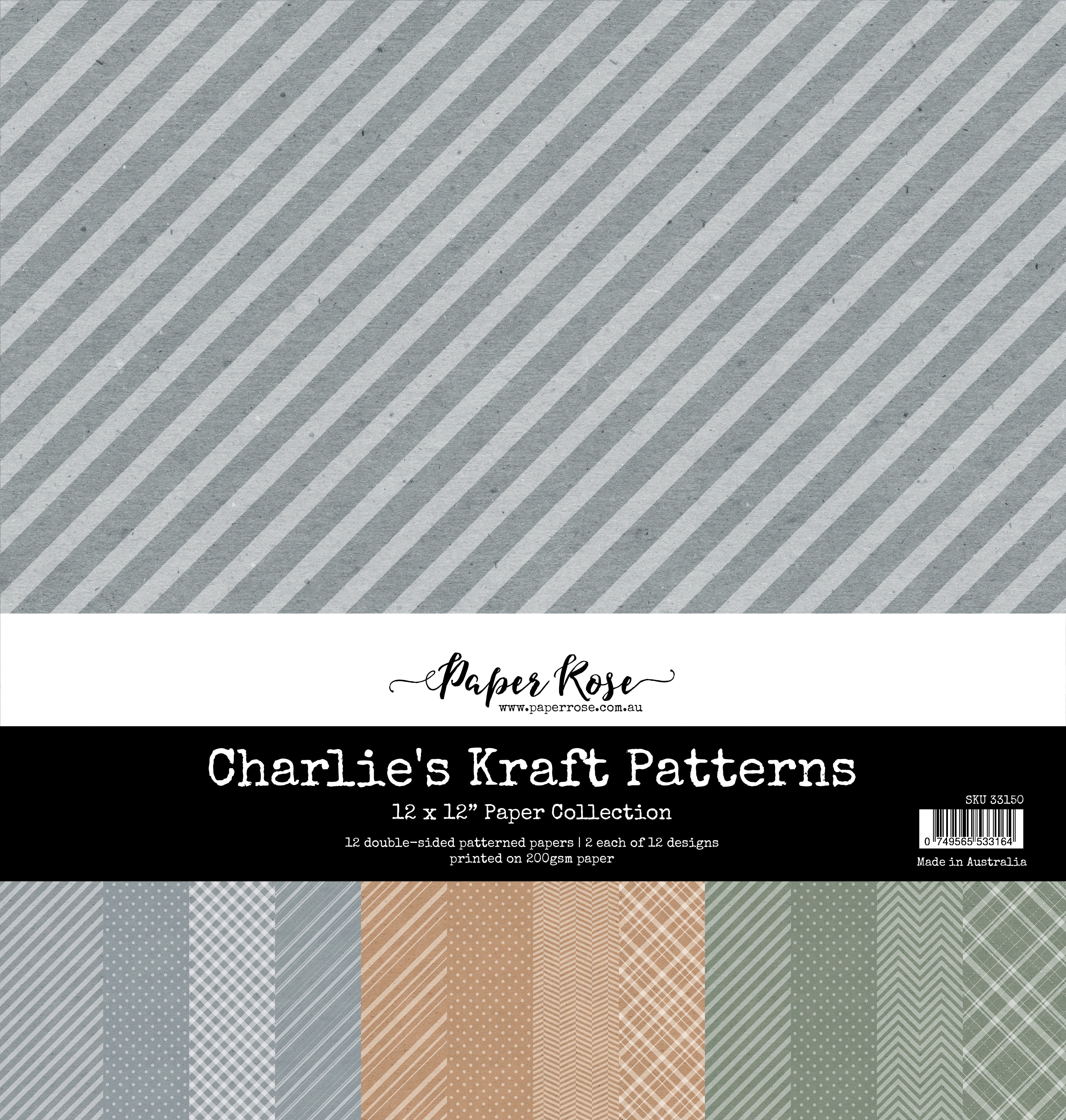 Charlie's Kraft Patterns 12x12 Paper Collection 33150