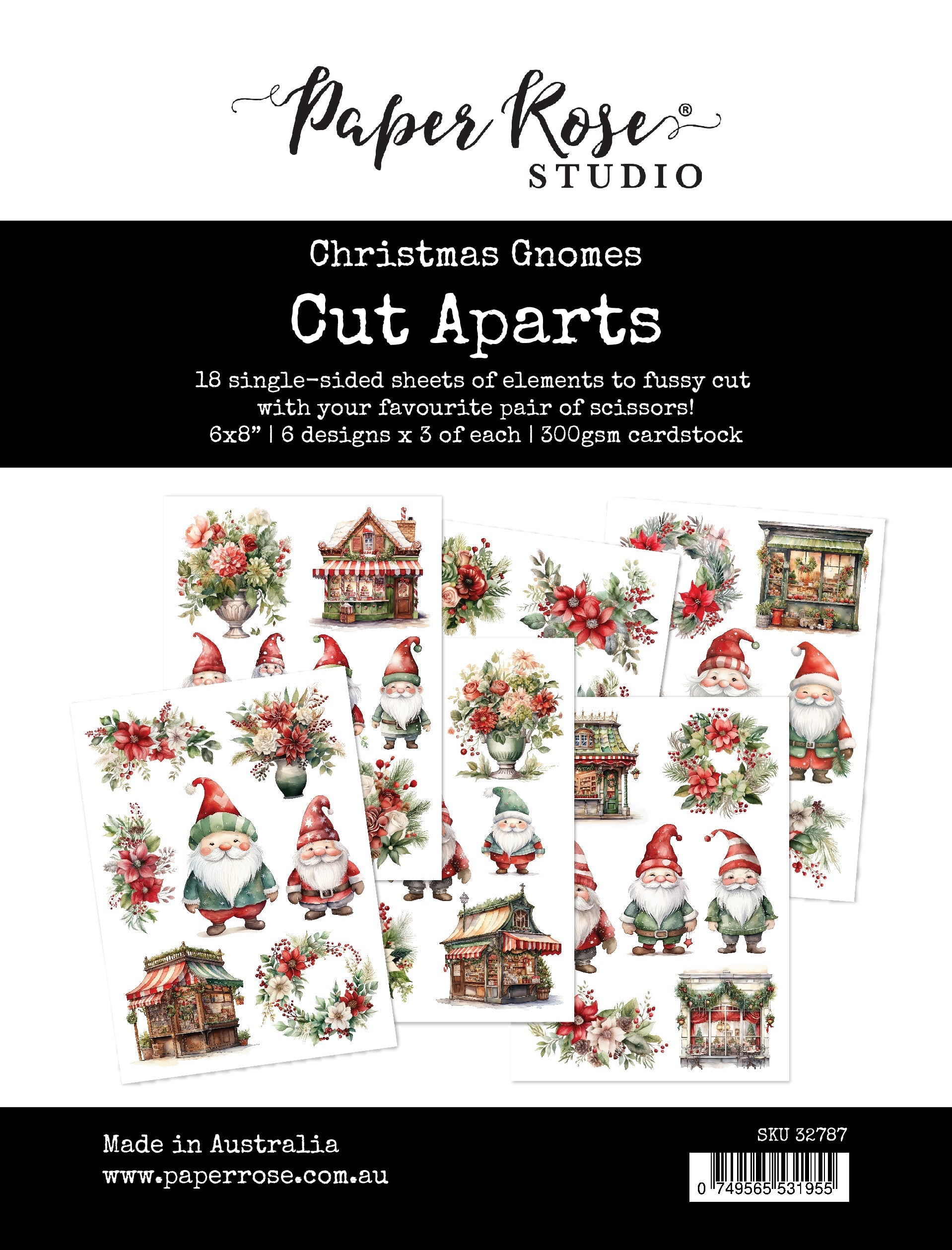 Christmas Gnomes Cut Aparts Paper Pack 32787