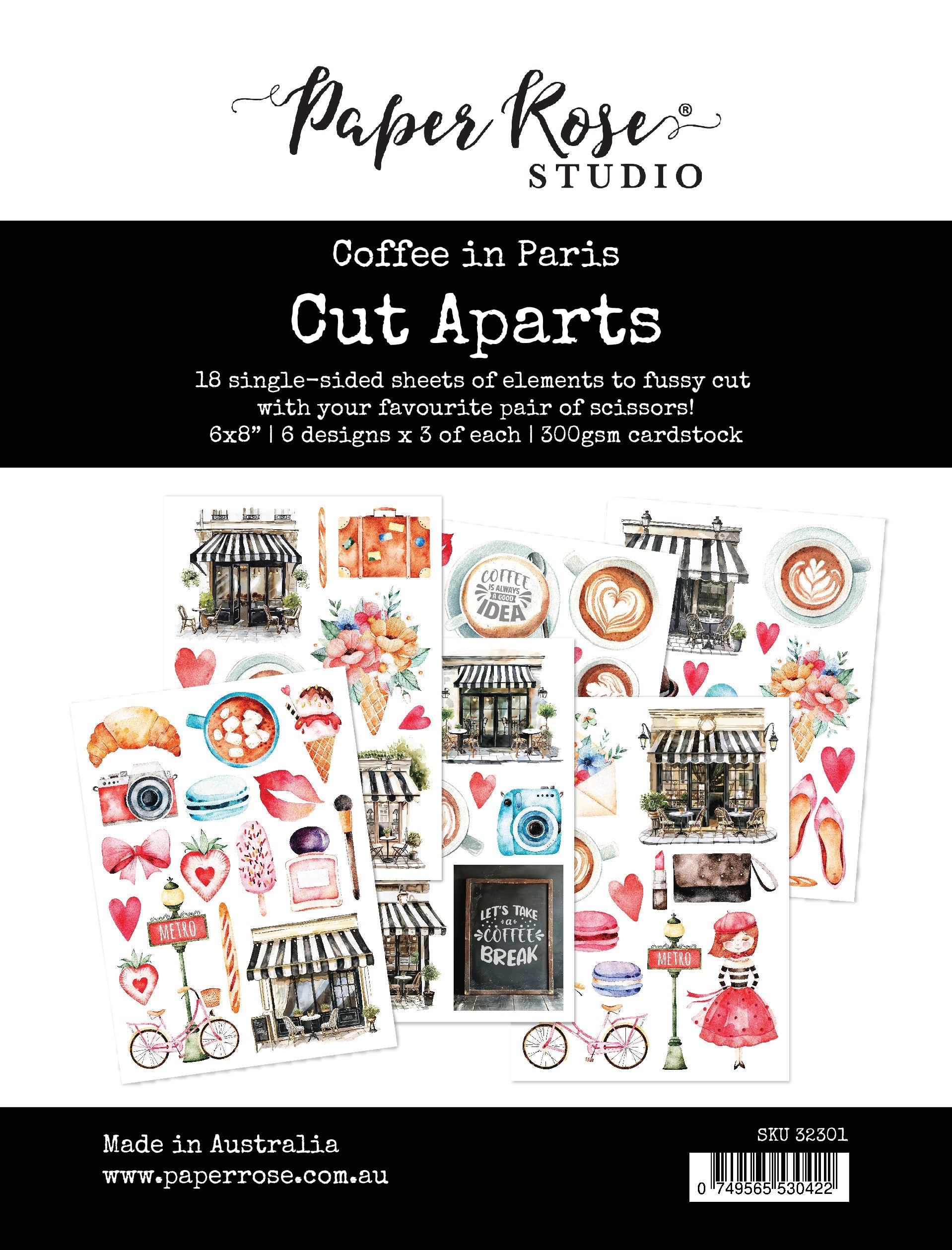 Coffee In Paris Cut Aparts Paper Pack 32301