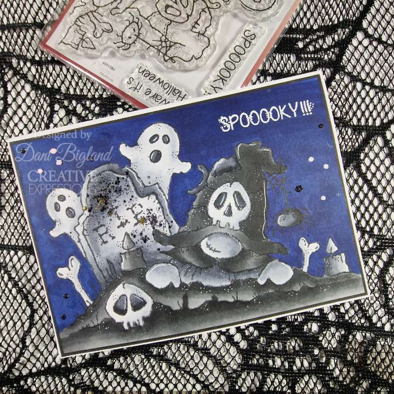 Woodware Clear Singles Spooky Night 4 in x 6 in Stamp Set