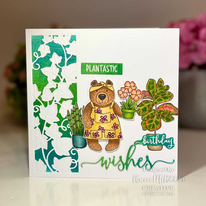 Creative Expressions Jane's Doodles Plant Nursery 6 in x 8 in Clear Stamp Set