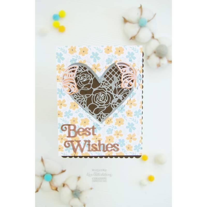 Creative Expressions Sue Wilson Frames & Tags Lace Rose Heart Craft Die