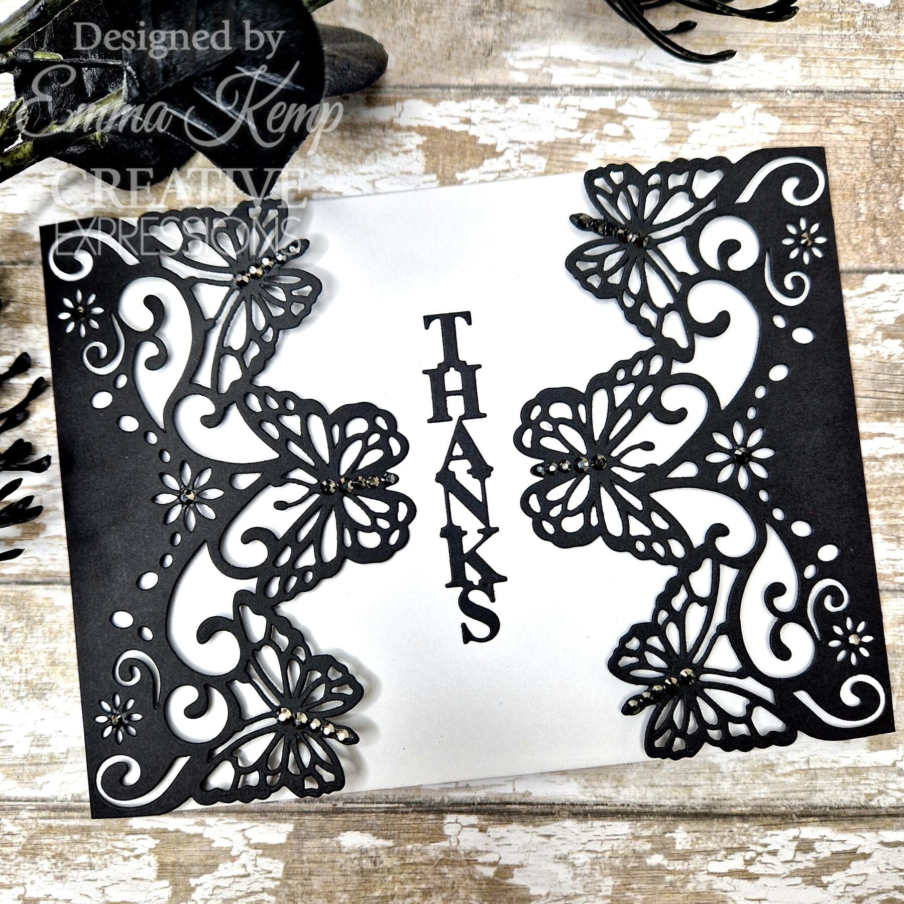 Creative Expressions Sue Wilson Thanks Shadowed Stacked Sentiment Craft Die