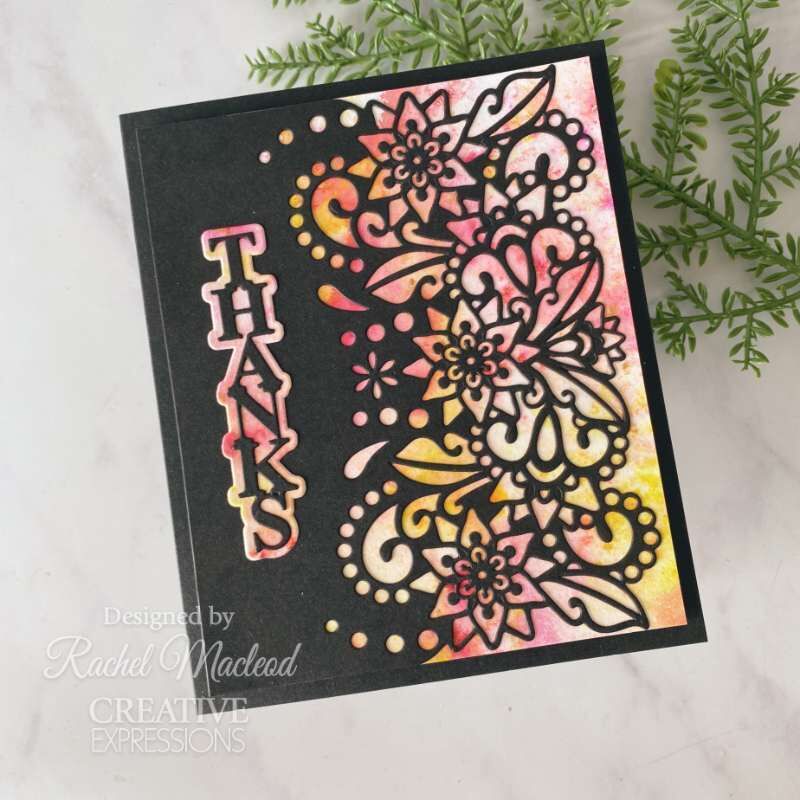 Creative Expressions Sue Wilson Thanks Shadowed Stacked Sentiment Craft Die