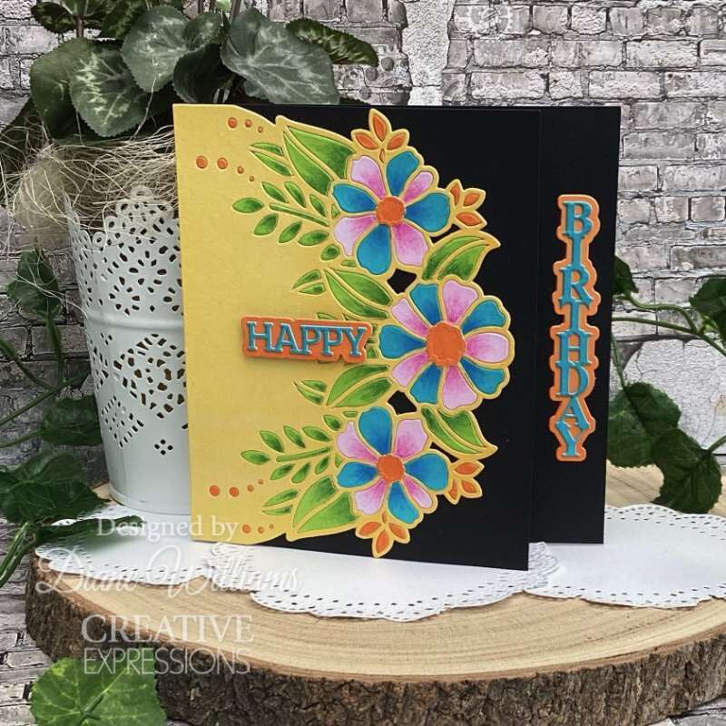 Creative Expressions Sue Wilson Birthday Shadowed Stacked Sentiment Craft Die