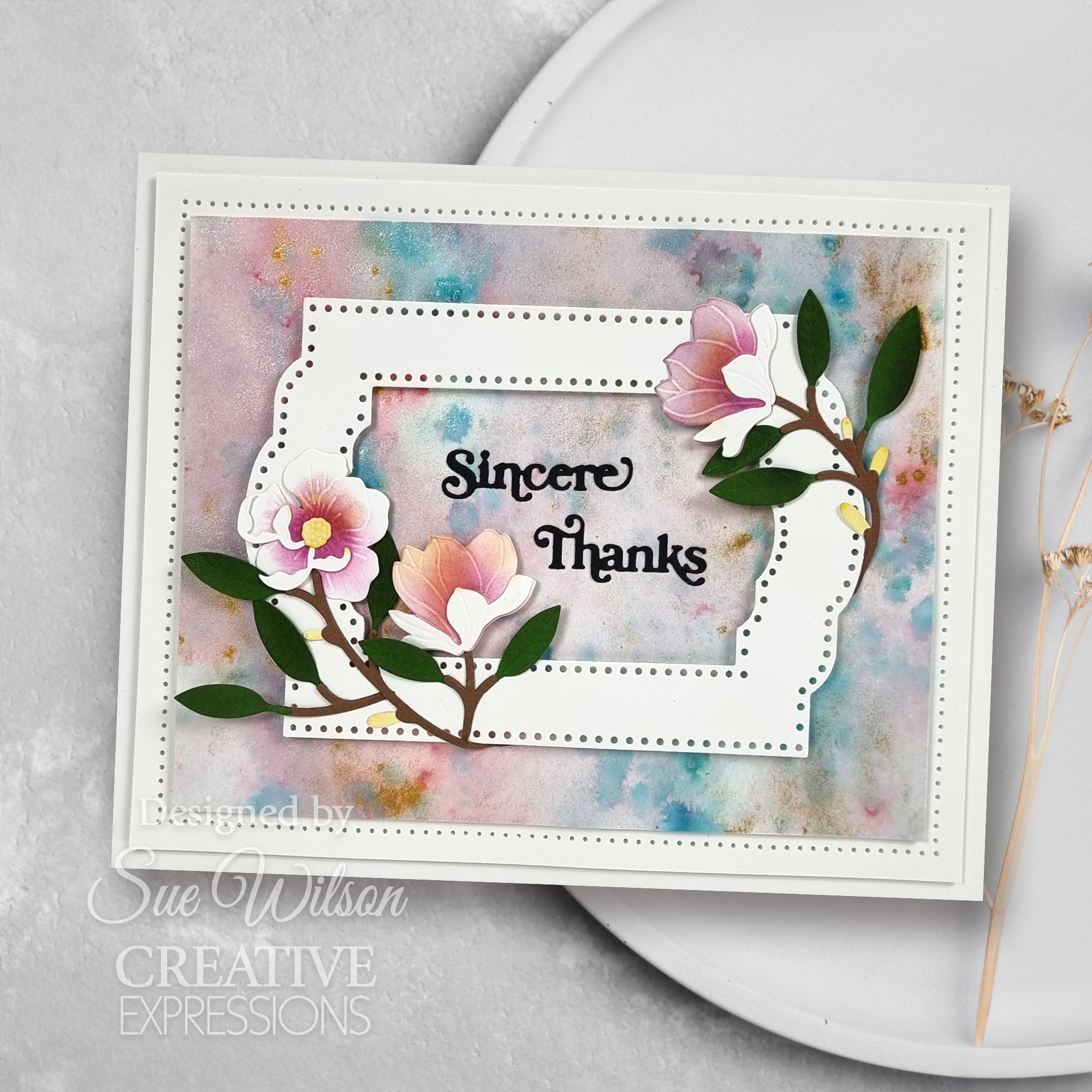 Creative Expressions Sue Wilson Mini Shadowed Sentiments Sincere Thanks Craft Die