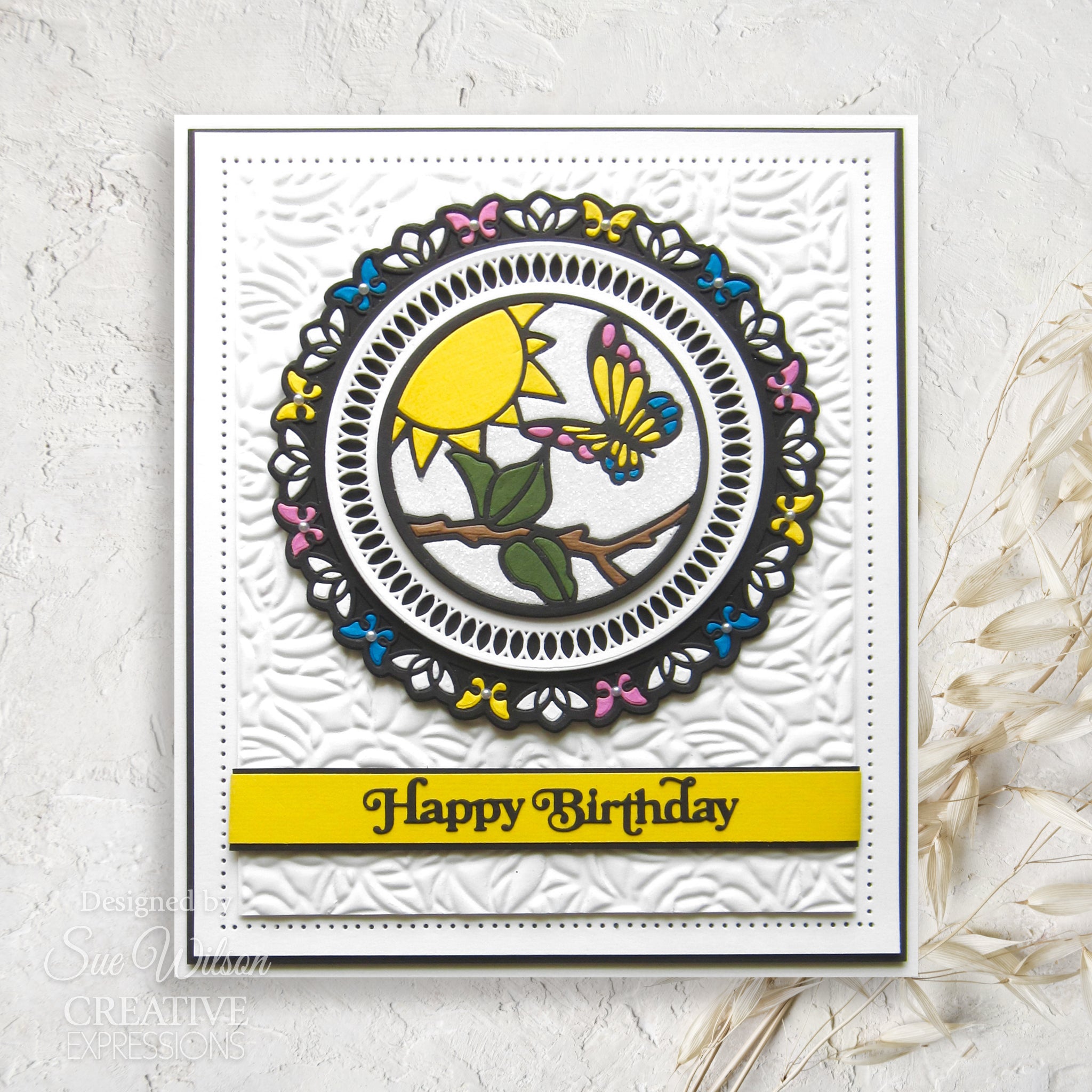 Creative Expressions Sue Wilson Mini Shadowed Sentiments Happy Birthday Craft Die