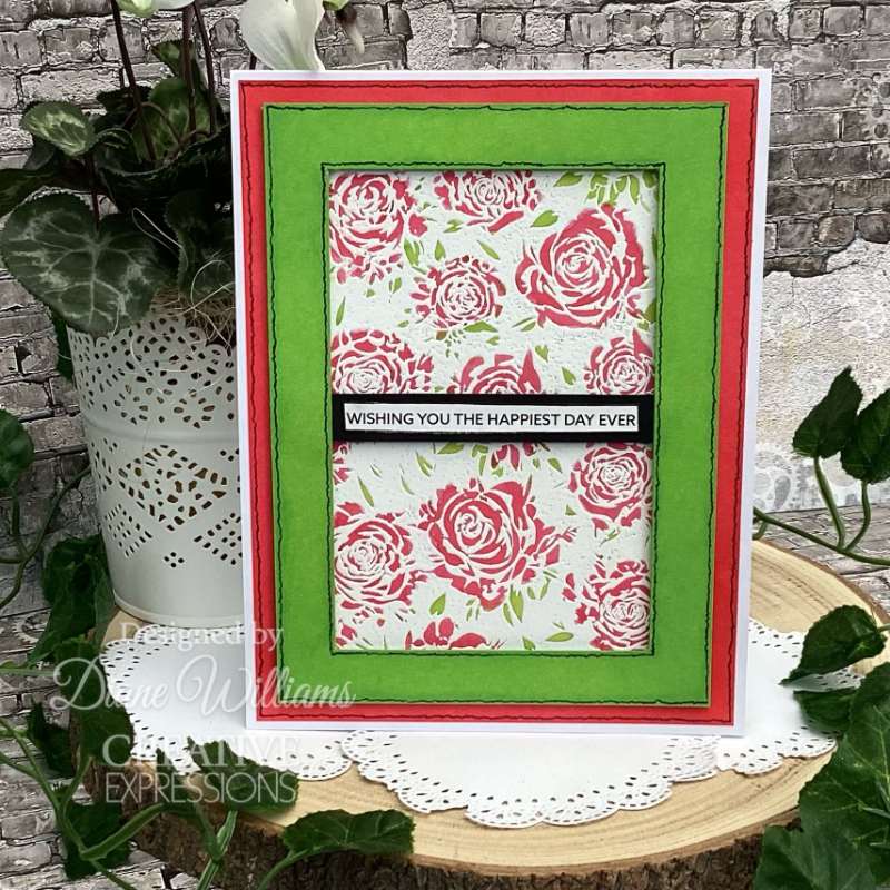 Creative Expressions Enamoured Roses 5 1/2 in x 3 3/4 in Pre-Cut Rubber Stamp