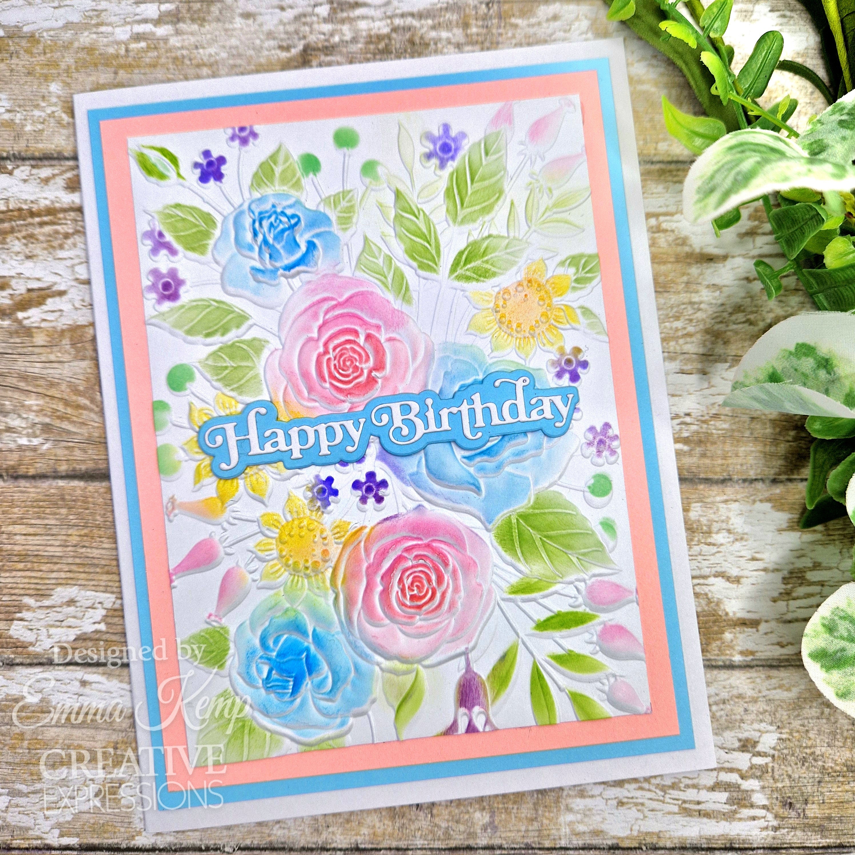 Creative Expressions Rose Garden 5 in x 7 in 3D Embossing Folder