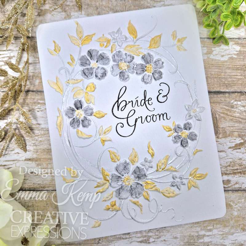 Creative Expressions Blossom Wreath 5 in x 7 in 3D Embossing Folder