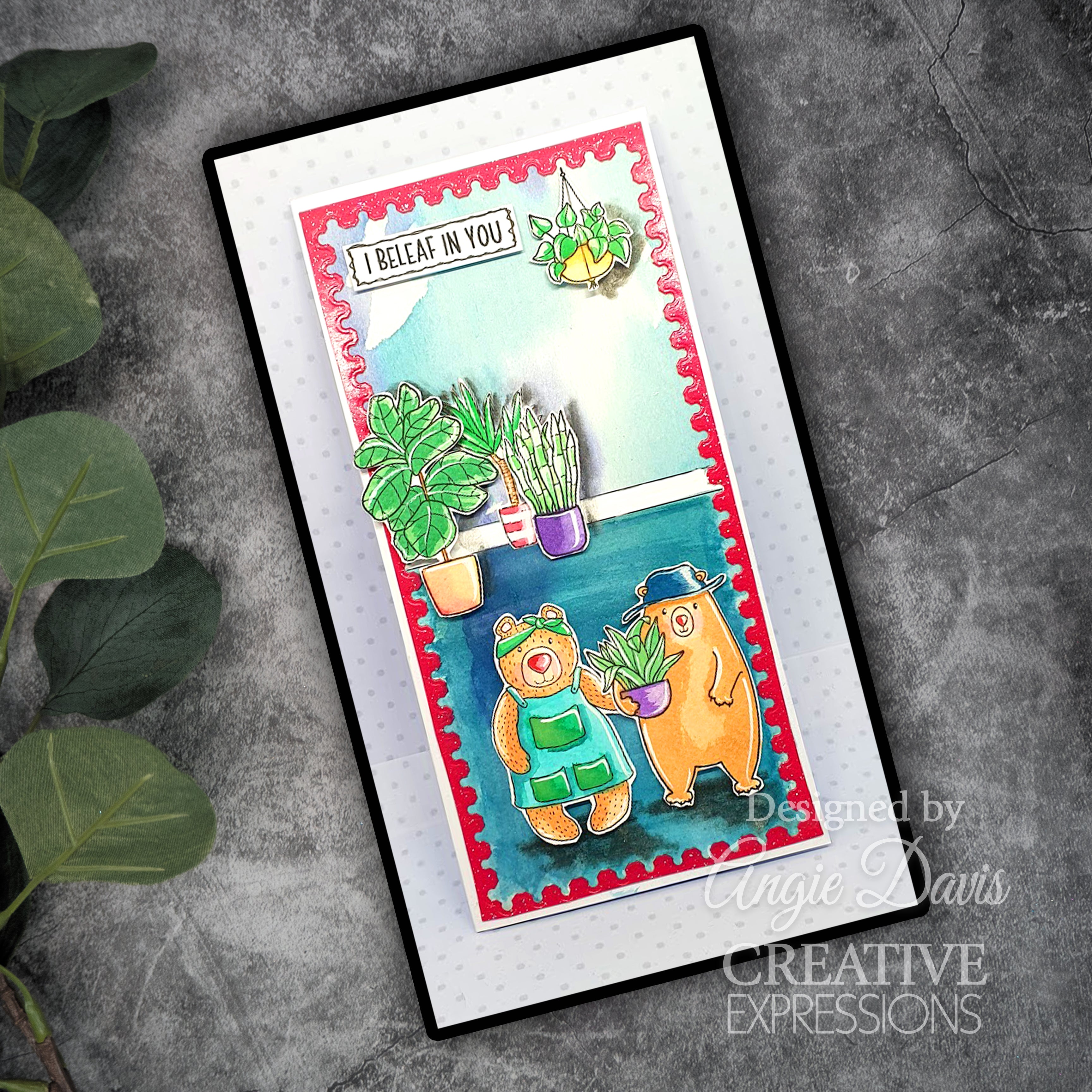 Creative Expressions Jane's Doodles Plant Nursery 6 in x 8 in Clear Stamp Set