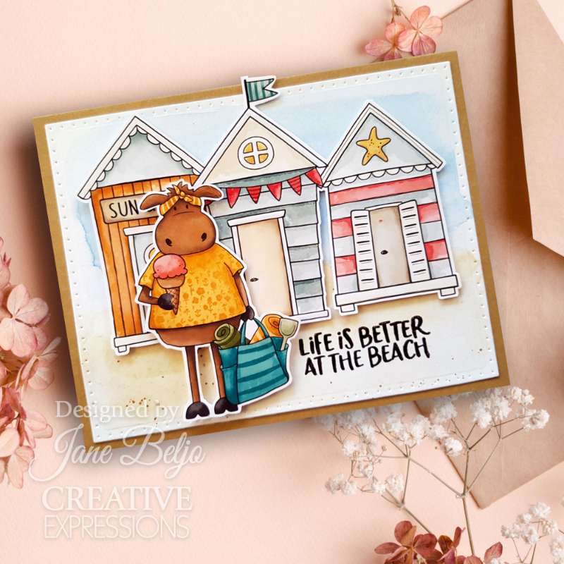 Creative Expressions Jane's Doodles Life's A Beach 6 in x 8 in Clear Stamp Set