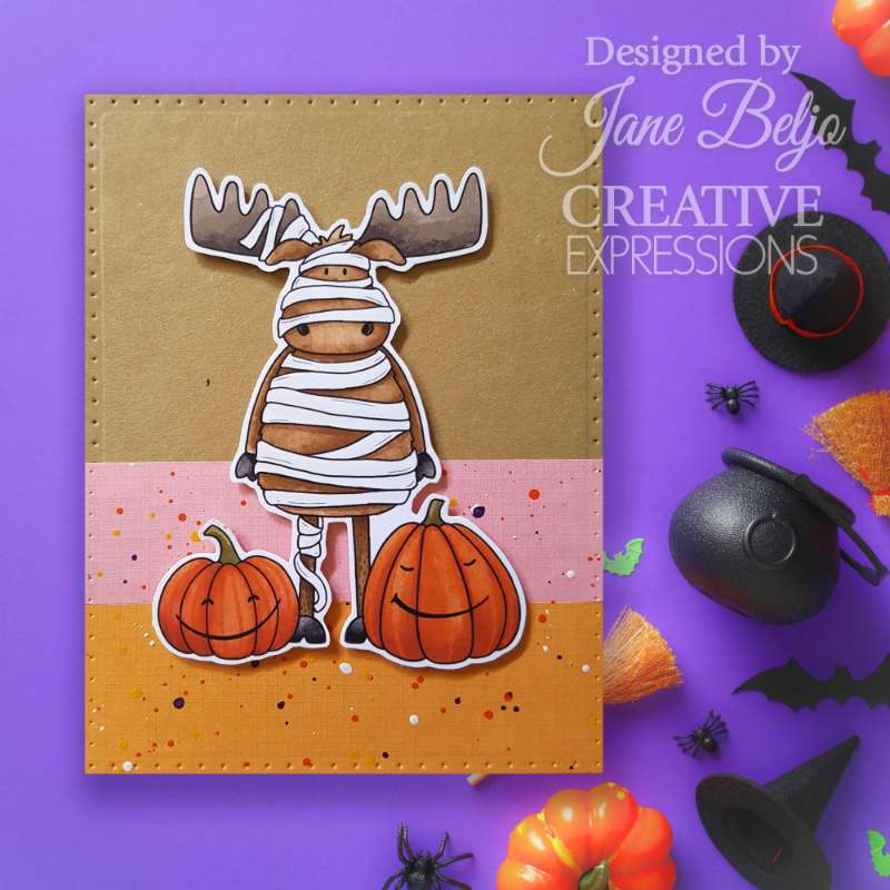 Creative Expressions Jane's Doodles Halloween Trick Or Treat 4 in x 6 in Clear Stamp Set