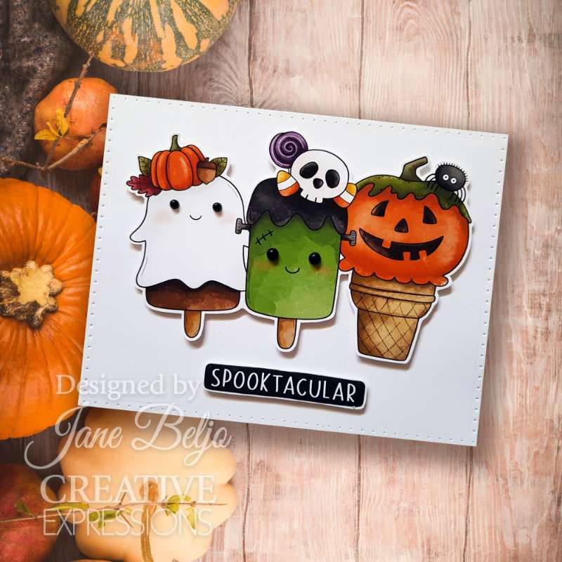 Creative Expressions Jane's Doodles Spooktacular 6 in x 8 in Clear Stamp Set