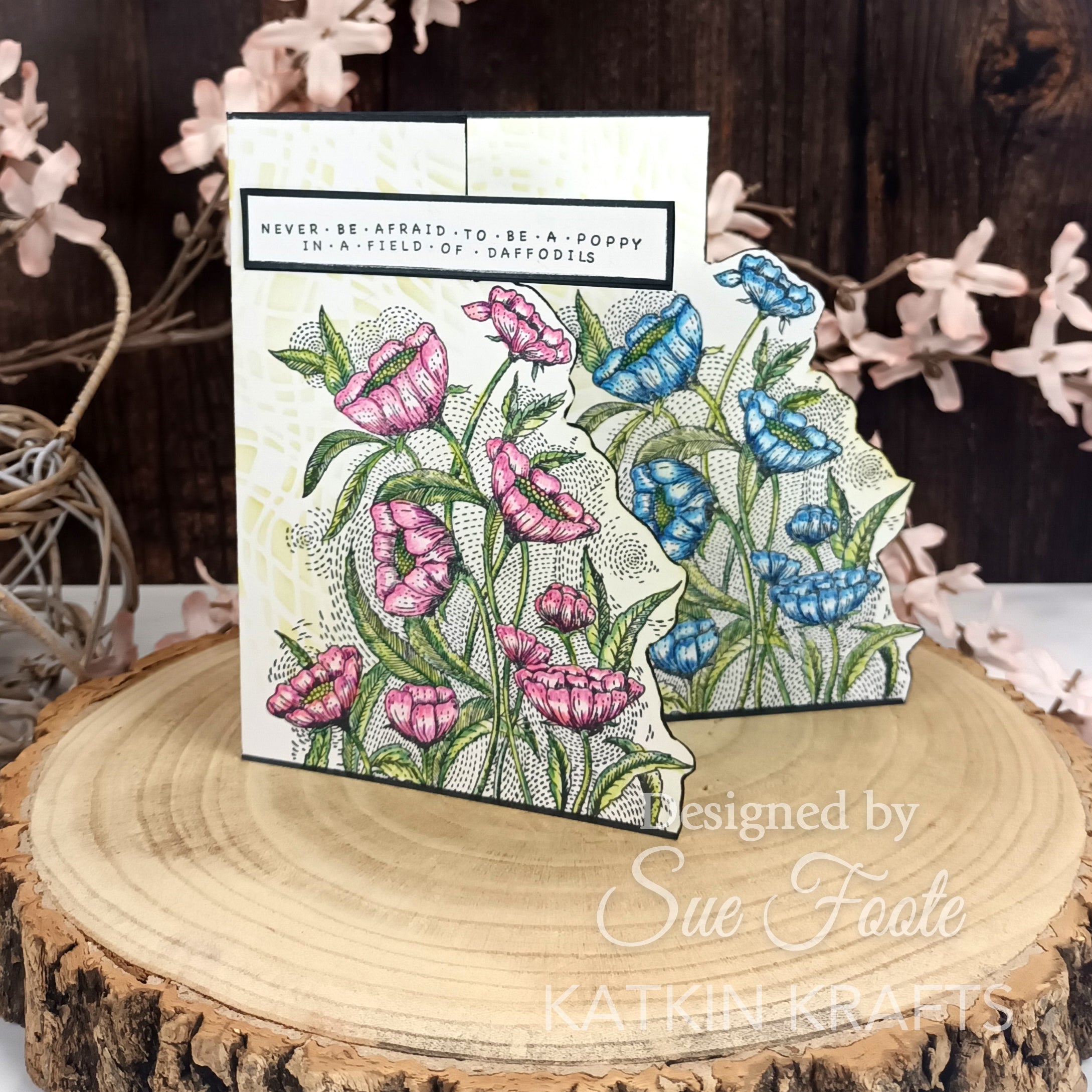 Katkin Krafts Poppy Power 6 in x 8 in Clear Stamp Set