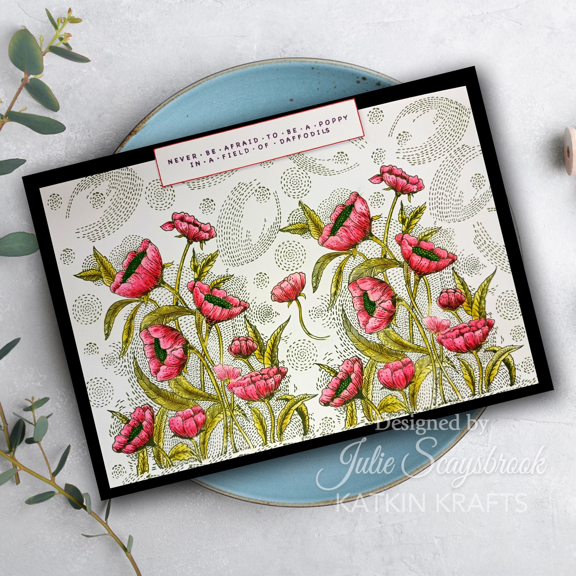 Katkin Krafts Poppy Power 6 in x 8 in Clear Stamp Set