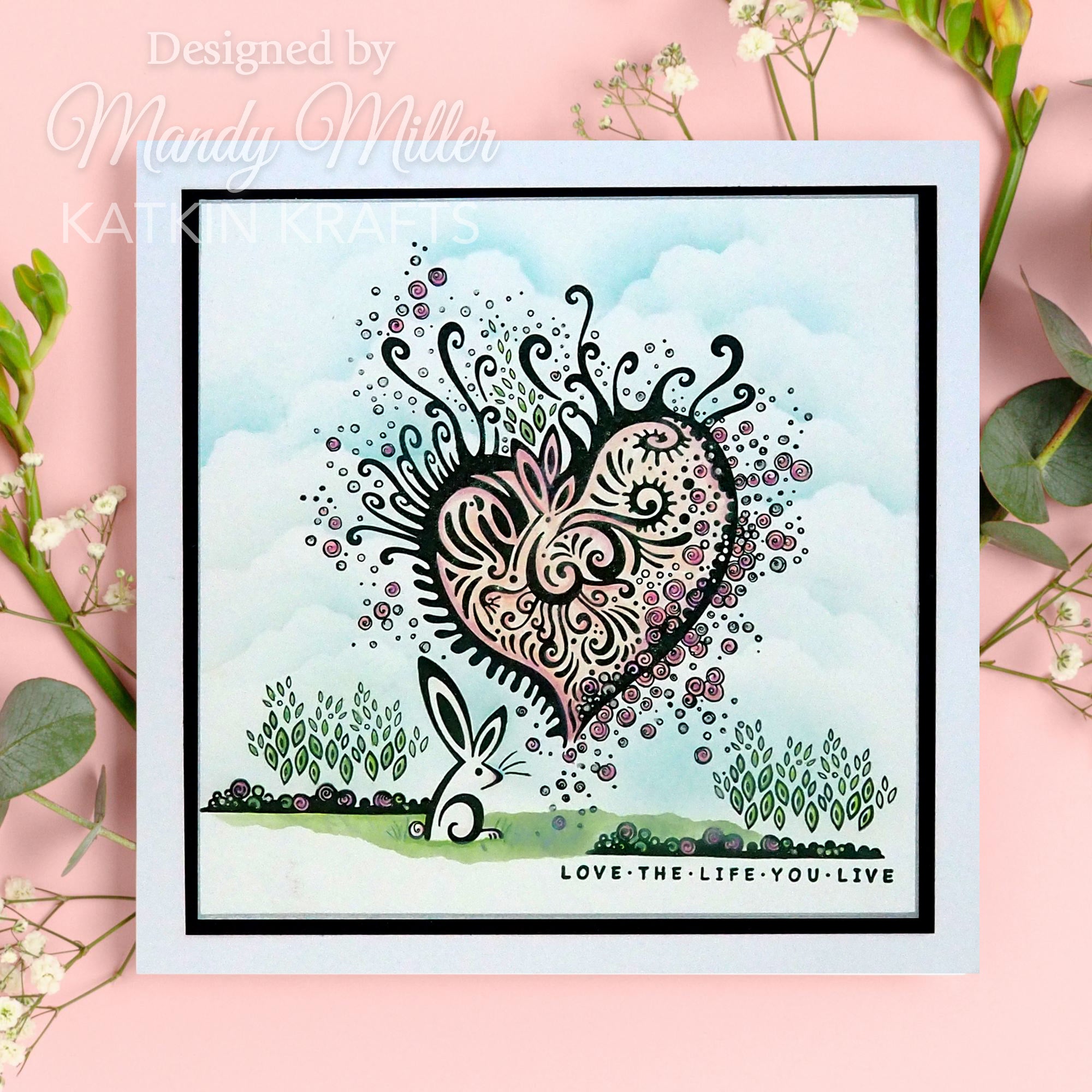 Katkin Kraft Love Is All Around 6 in x 8 in Clear Stamp Set