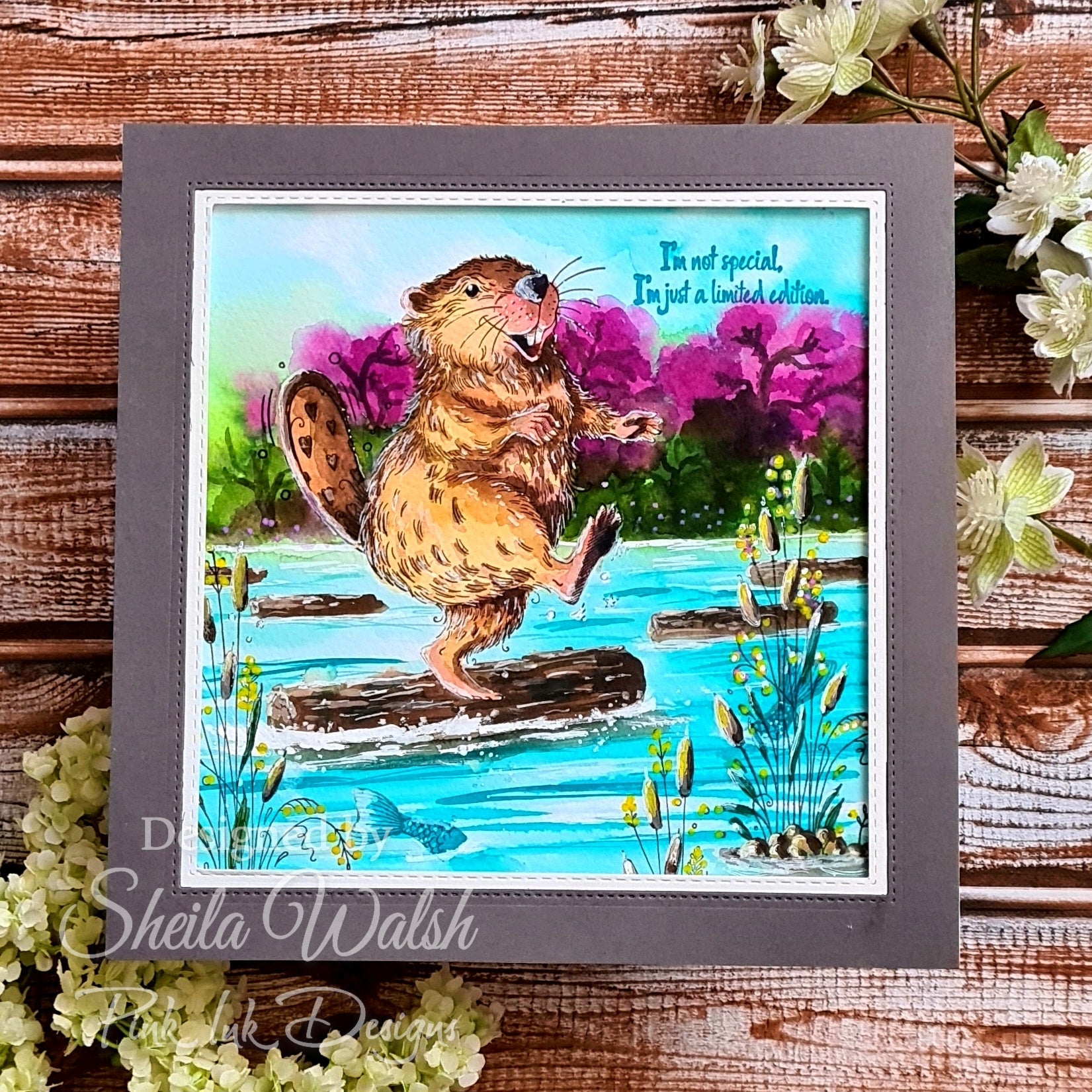 Pink Ink Designs Beaver Fever 6 in x 8 in Clear Stamp Set