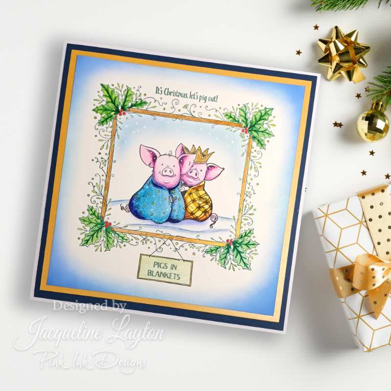 Pink Ink Designs Pigs In Blankets 6 in x 8 in Clear Stamp Set