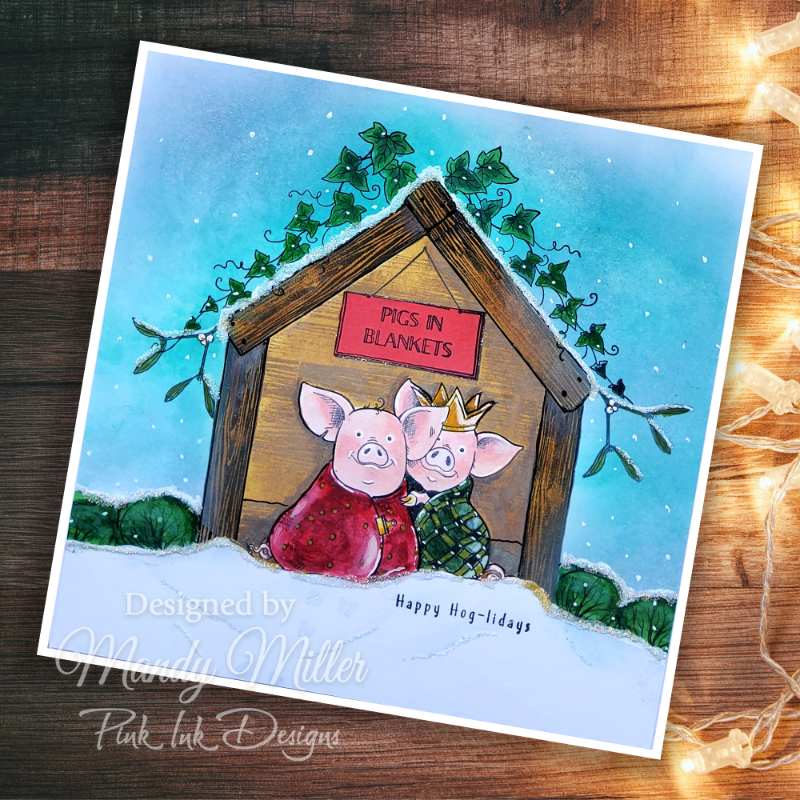 Pink Ink Designs Pigs In Blankets 6 in x 8 in Clear Stamp Set