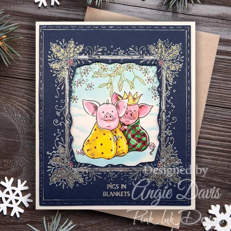 Pink Ink Designs Pigs In Blankets 6 in x 8 in Clear Stamp Set