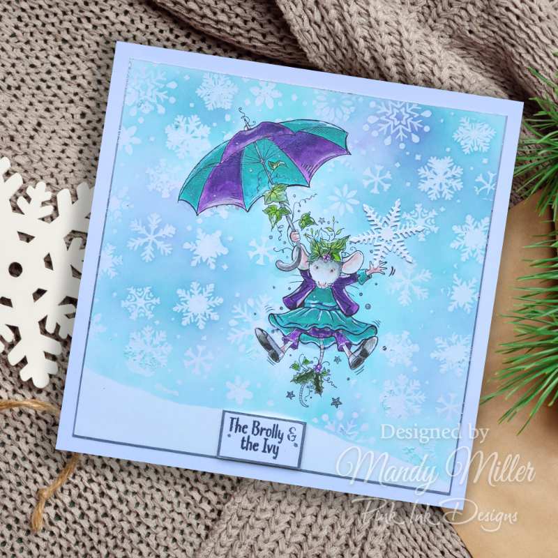 Pink Ink Designs The Brolly & The Ivy 6 in x 8 in Clear Stamp Set