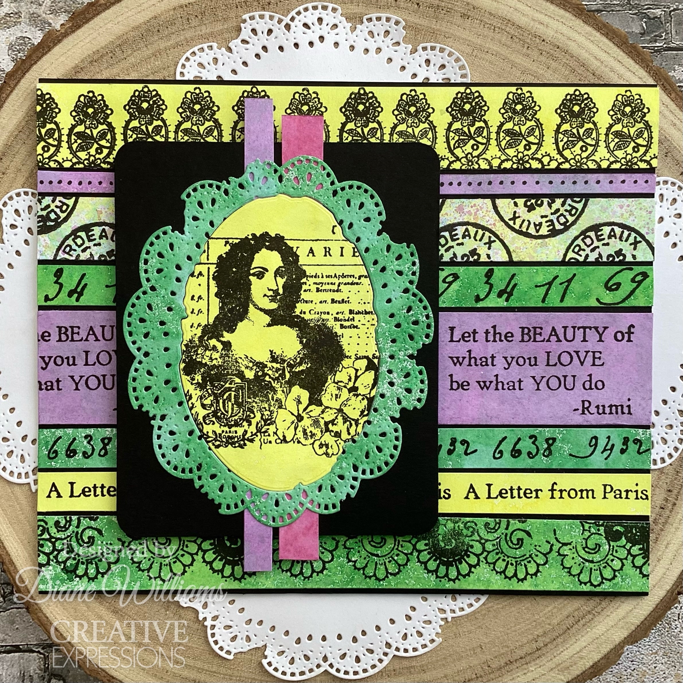 Creative Expressions Sam Poole Parisian Lace 6 in x 8 in Clear Stamp Set