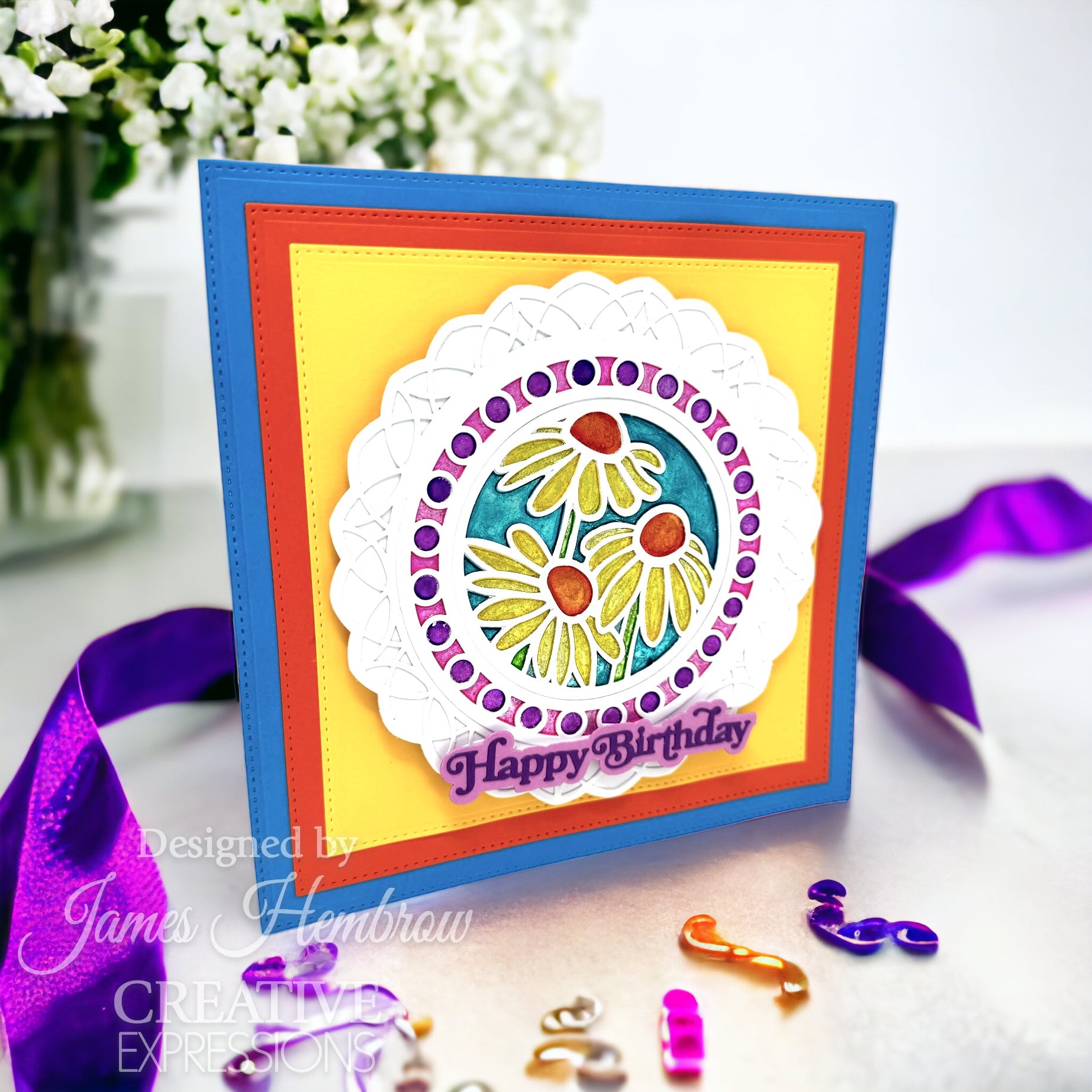 Creative Expressions Sue Wilson Mini Shadowed Sentiments Happy Birthday Craft Die