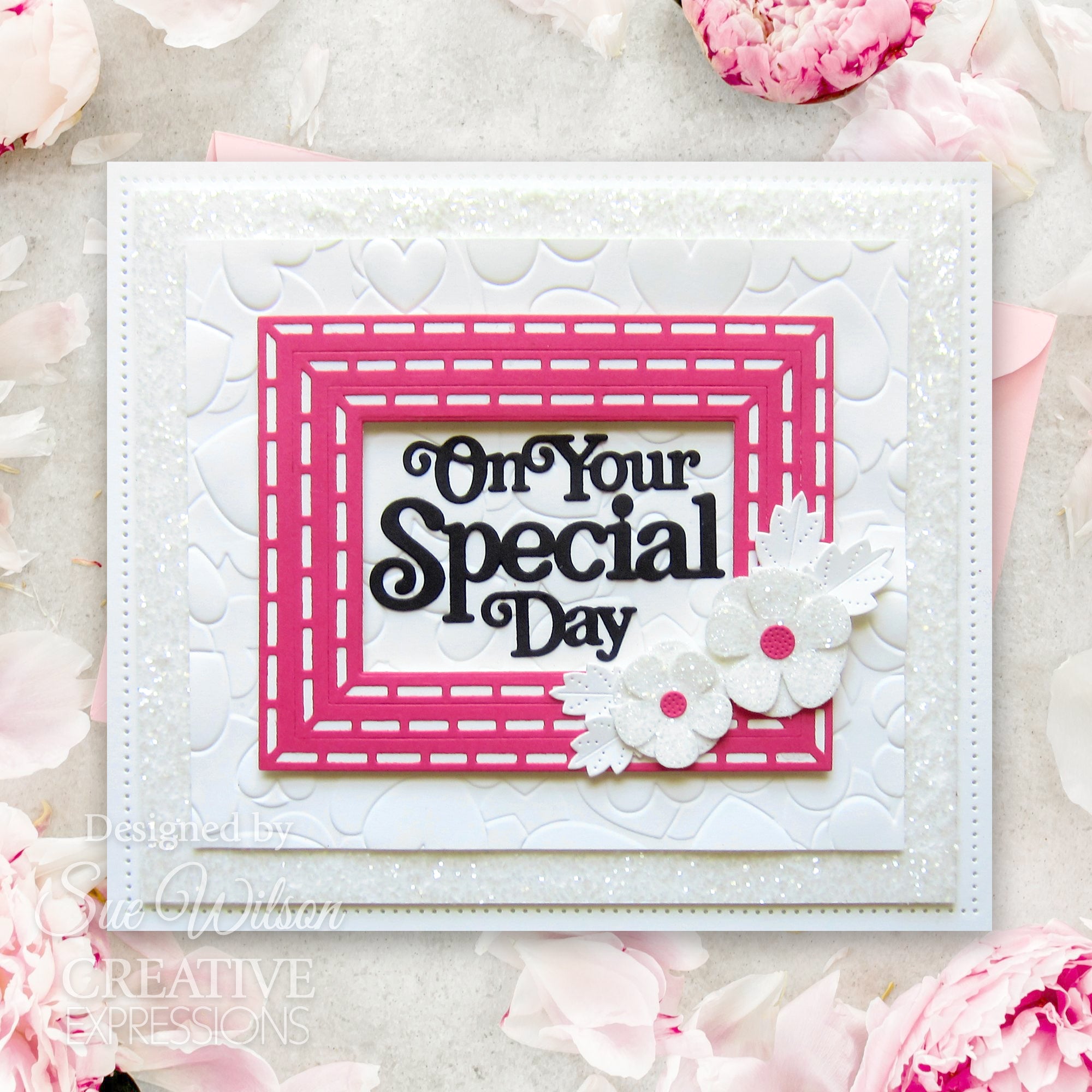 Creative Expressions Sue Wilson Shadowed Sentiments On Your Special Day Craft Die